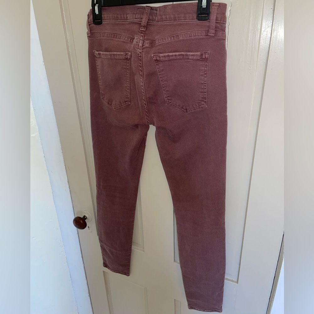 Current/Elliott Dusty Rose Mauve Denim Skinny Jeans Cute Luxury NWOT Summer - Picture 10 of 14
